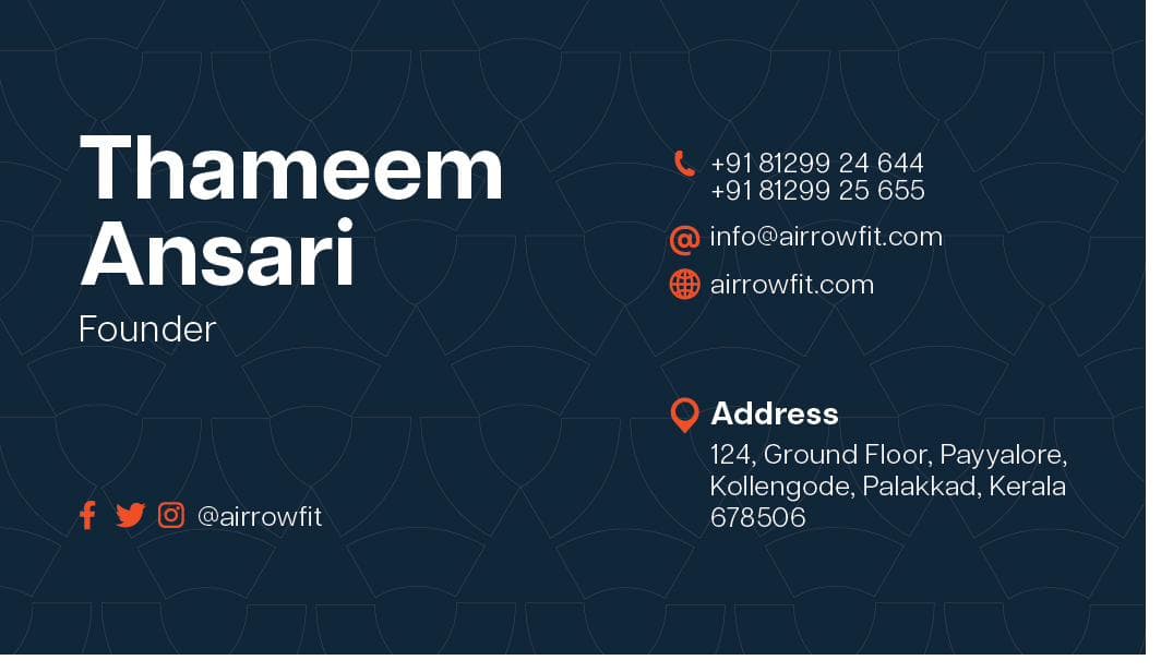 Thameem Ansari - Airrowfit Business Card