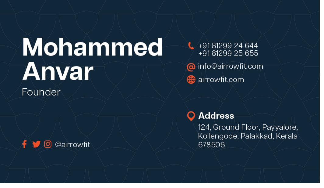 Mohammed Anvar - Airrowfit Business Card